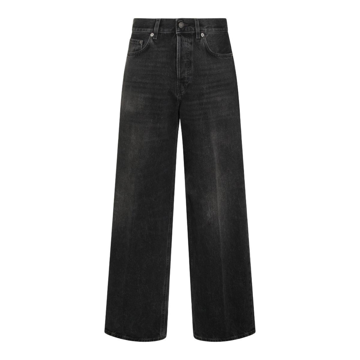 High-Waisted Wide-Leg Jeans with Vintage Wash