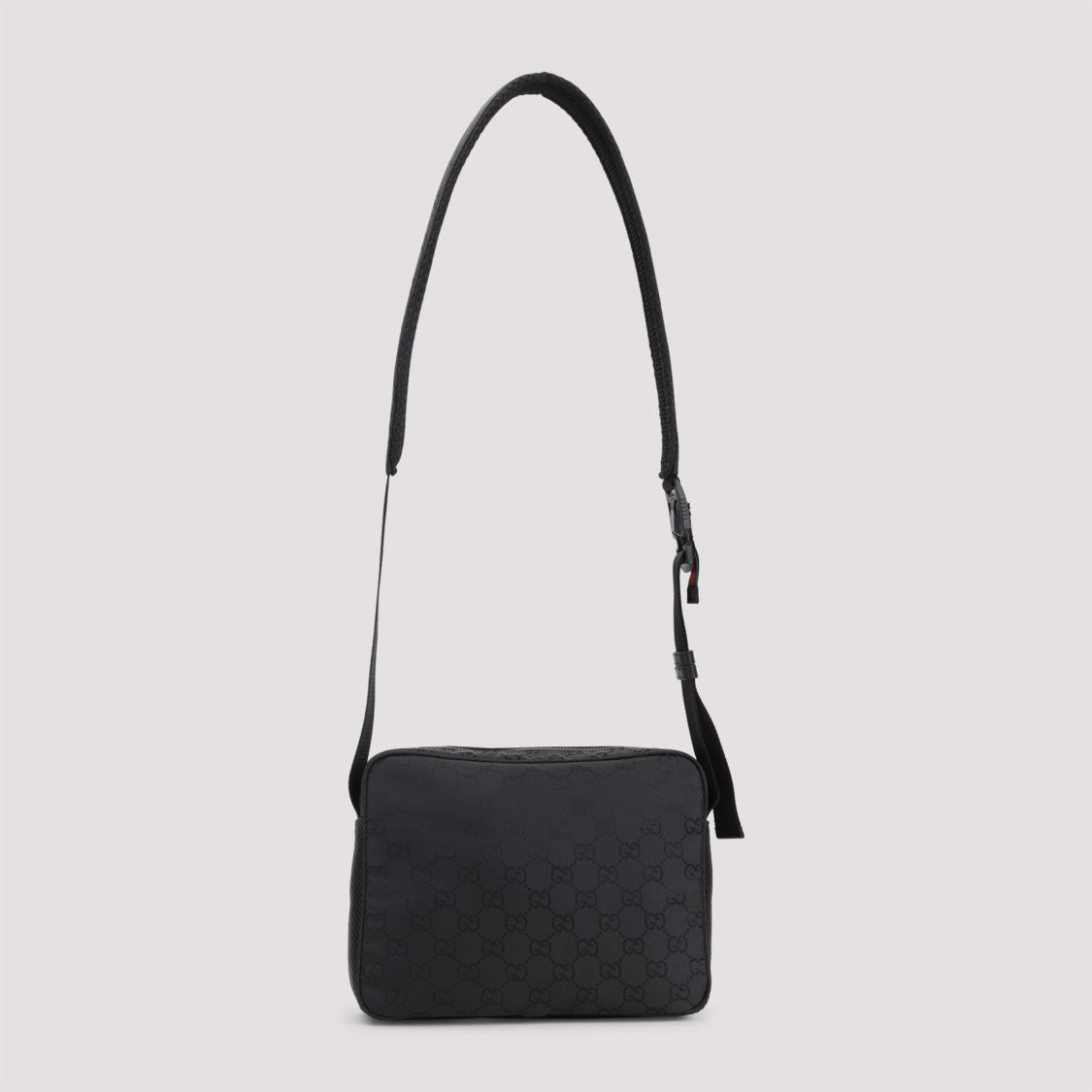 Rectangular Black Shoulder Bag With Textured Detailing