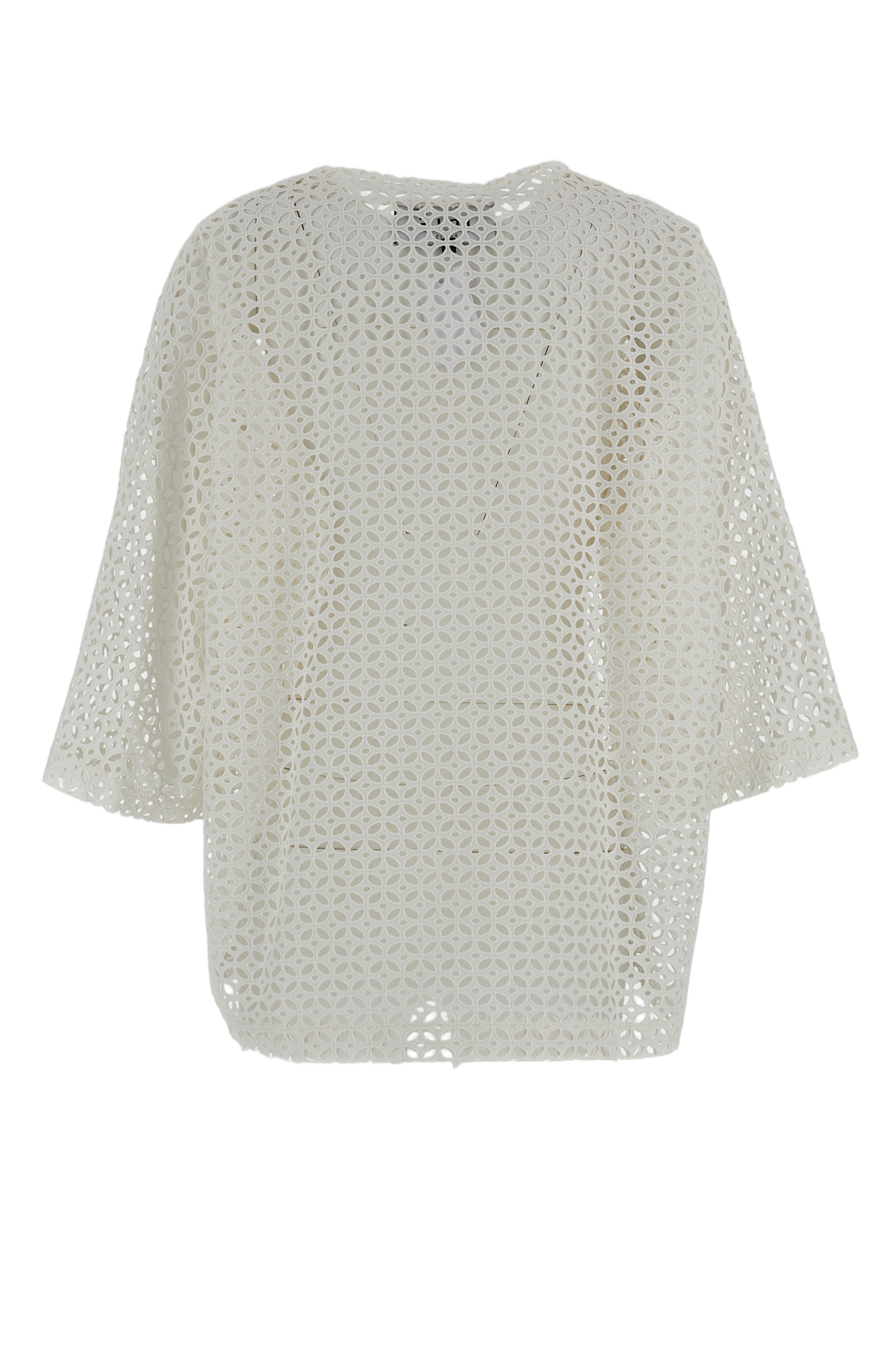 Crisp White Button-Down Blouse with Structured Collar