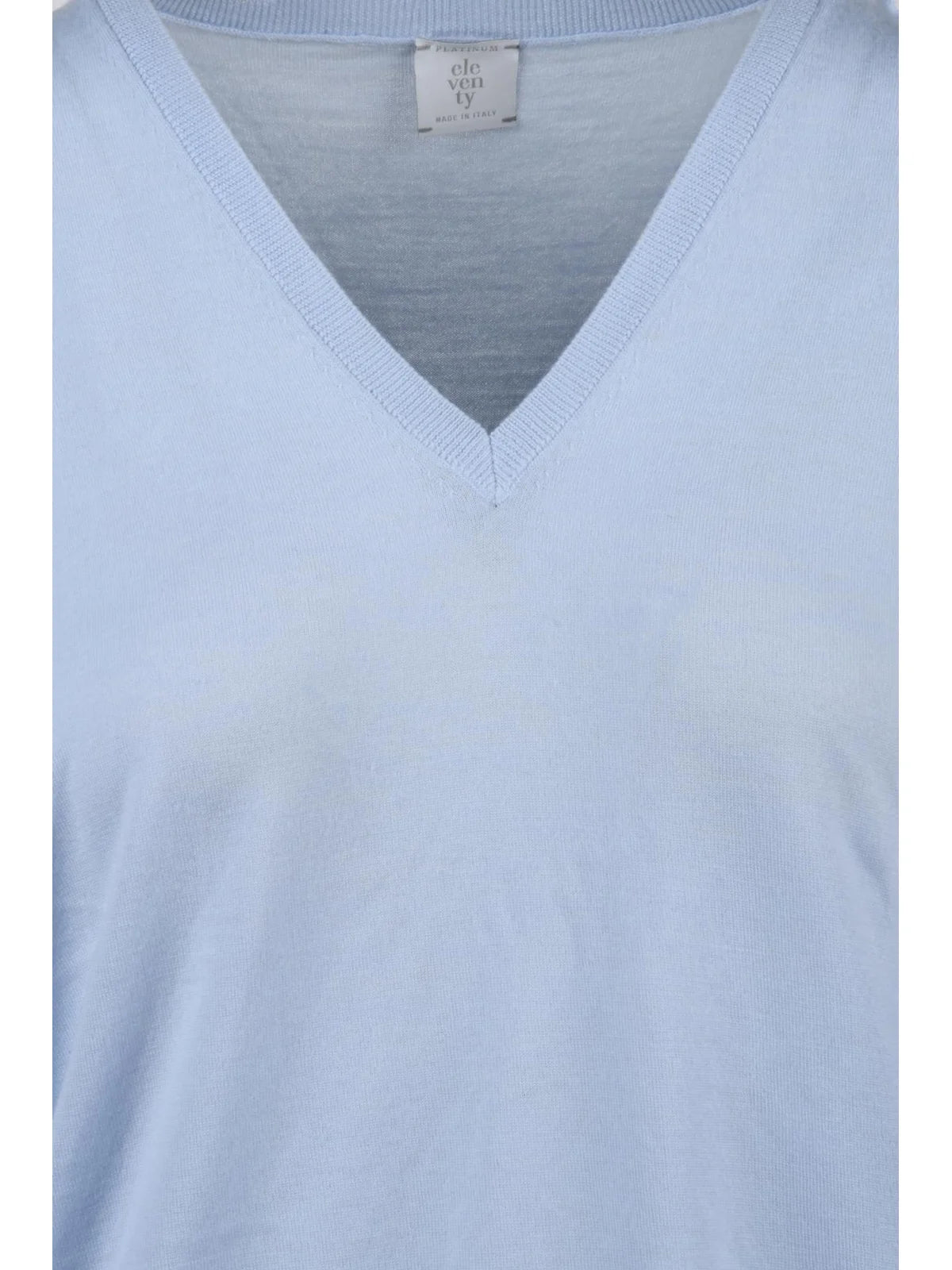 Sky Blue Women Wool V-Neck Pullover