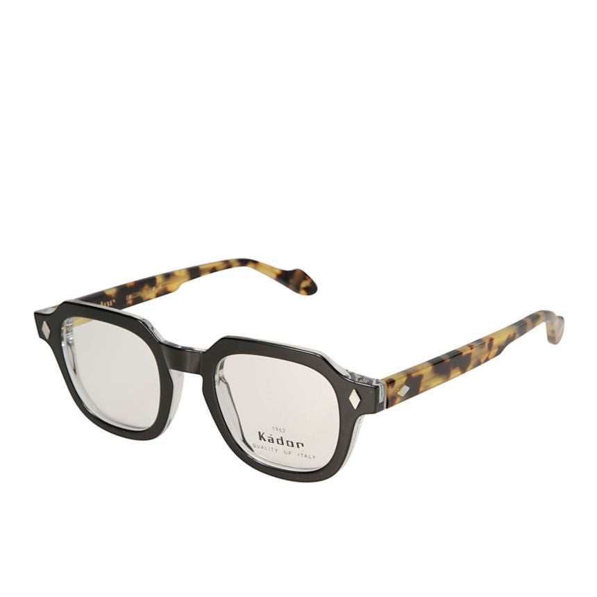 Turbot Geometric Black Frame Eyeglasses with Tortoiseshell Temples