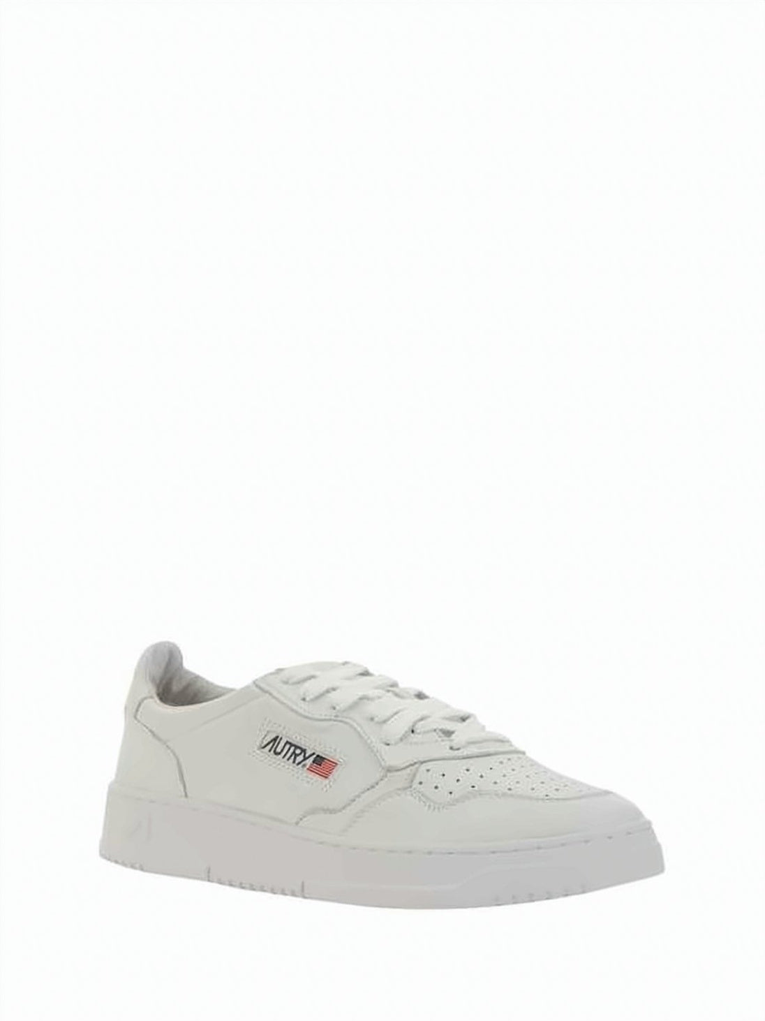 Minimalist Low-Top Sneakers with Perforated Goat Leather Upper