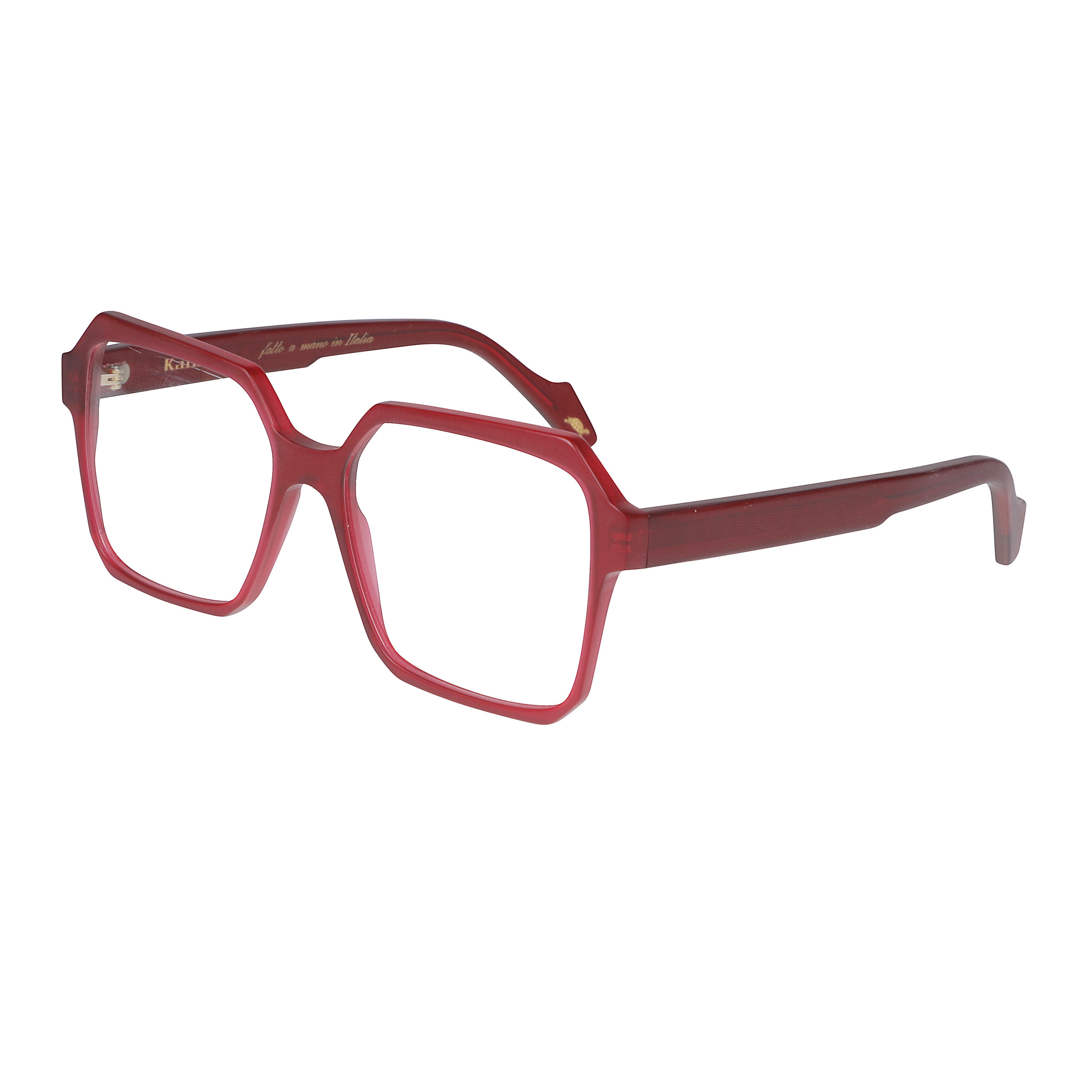 Kiara Oversized Square Frame Red Eyeglasses with Glossy Finish