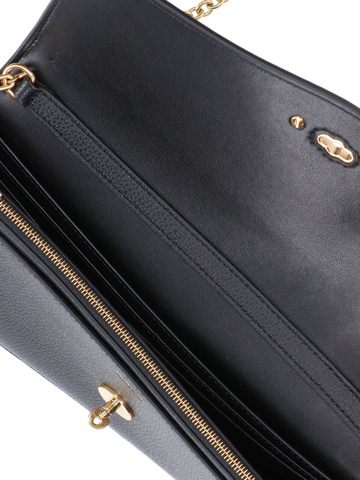 "Darley" Chain Clutch In Black Calfskin