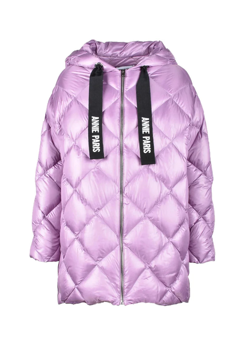 Boxy Quilted Down Jacket with Hood