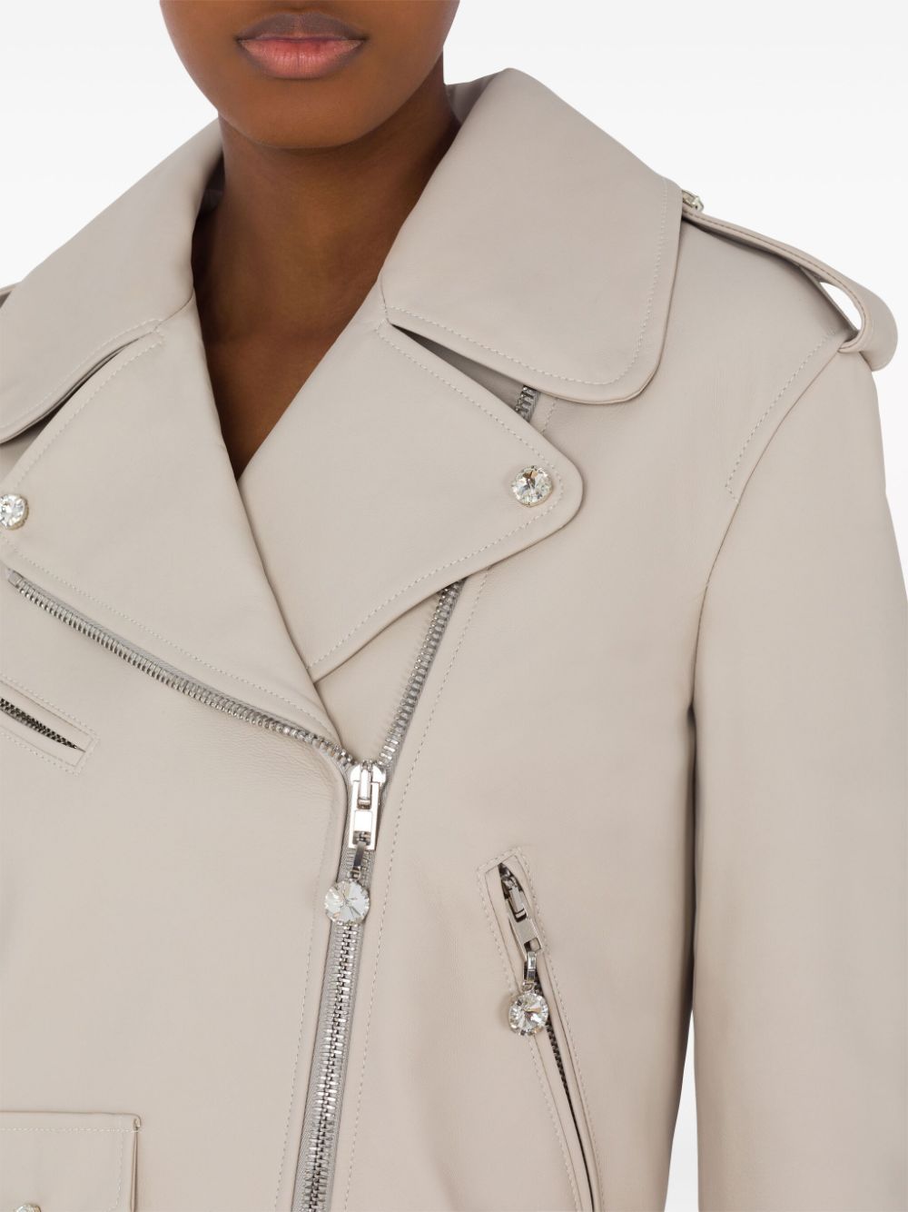 Cropped Beige Sheepskin Jacket