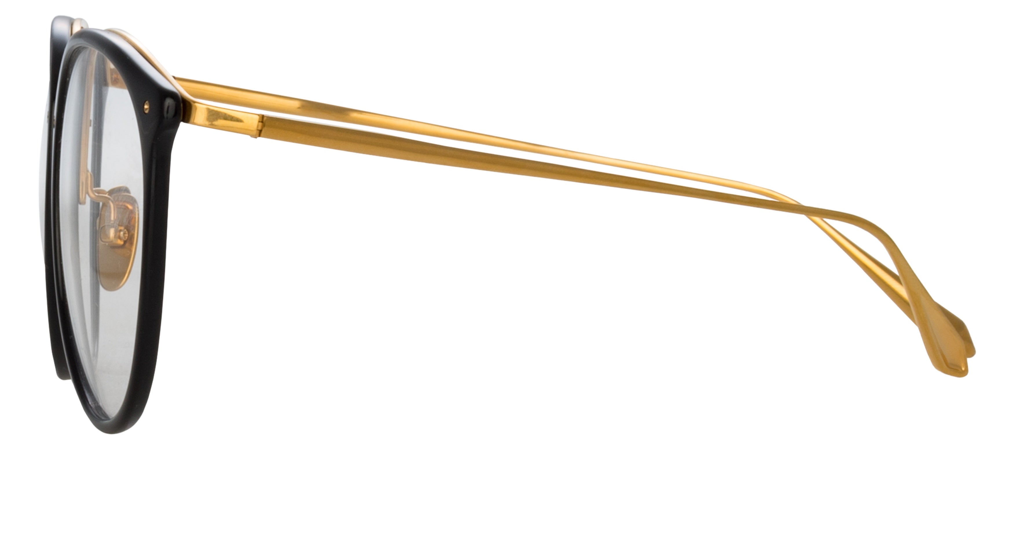 Lfl Round Frame Eyeglasses with Black Acetate Front