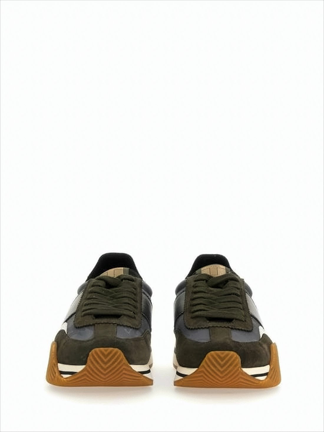 Warstwowe zielono-czarne sneakersy