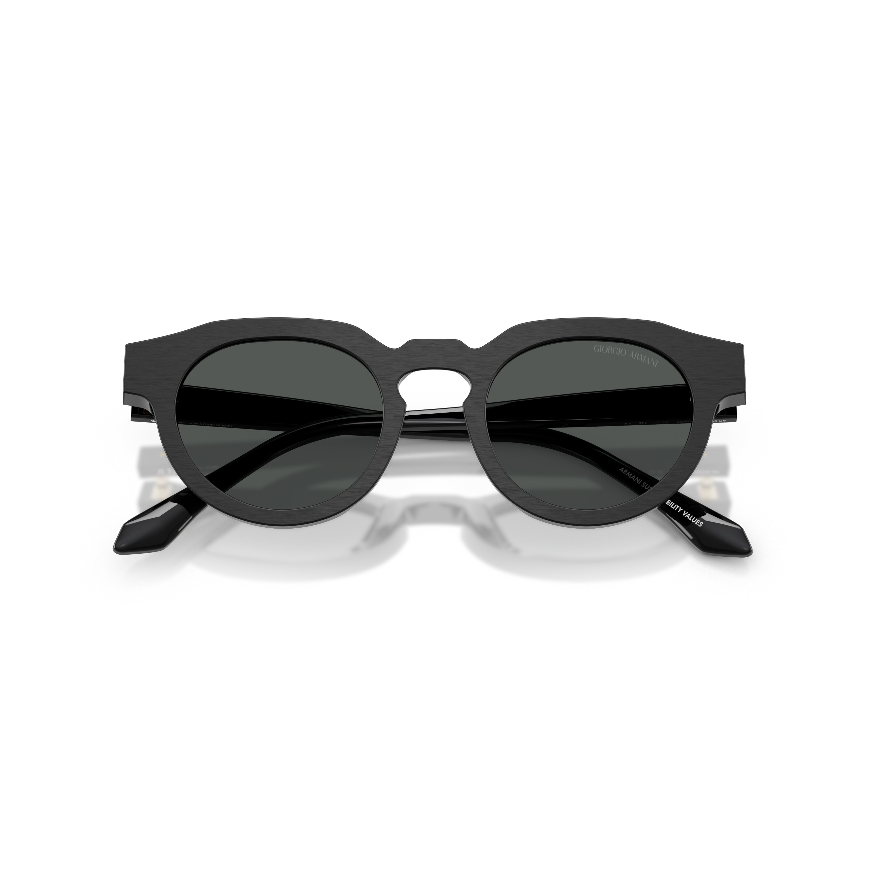 0ar8255u Bold Round Acetate Sunglasses with Matte Black Finish