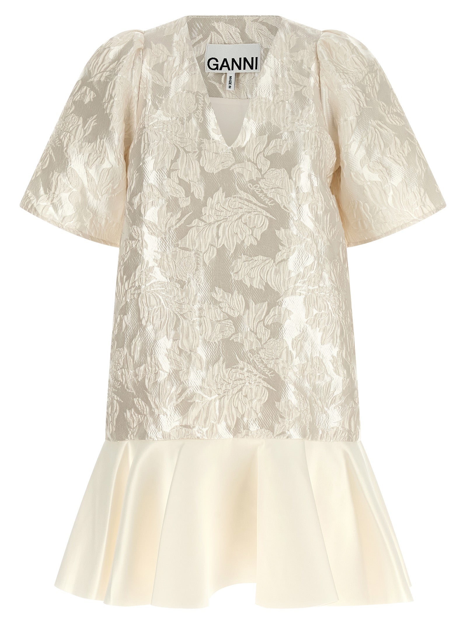 'Satin Cloque' Mini Dress