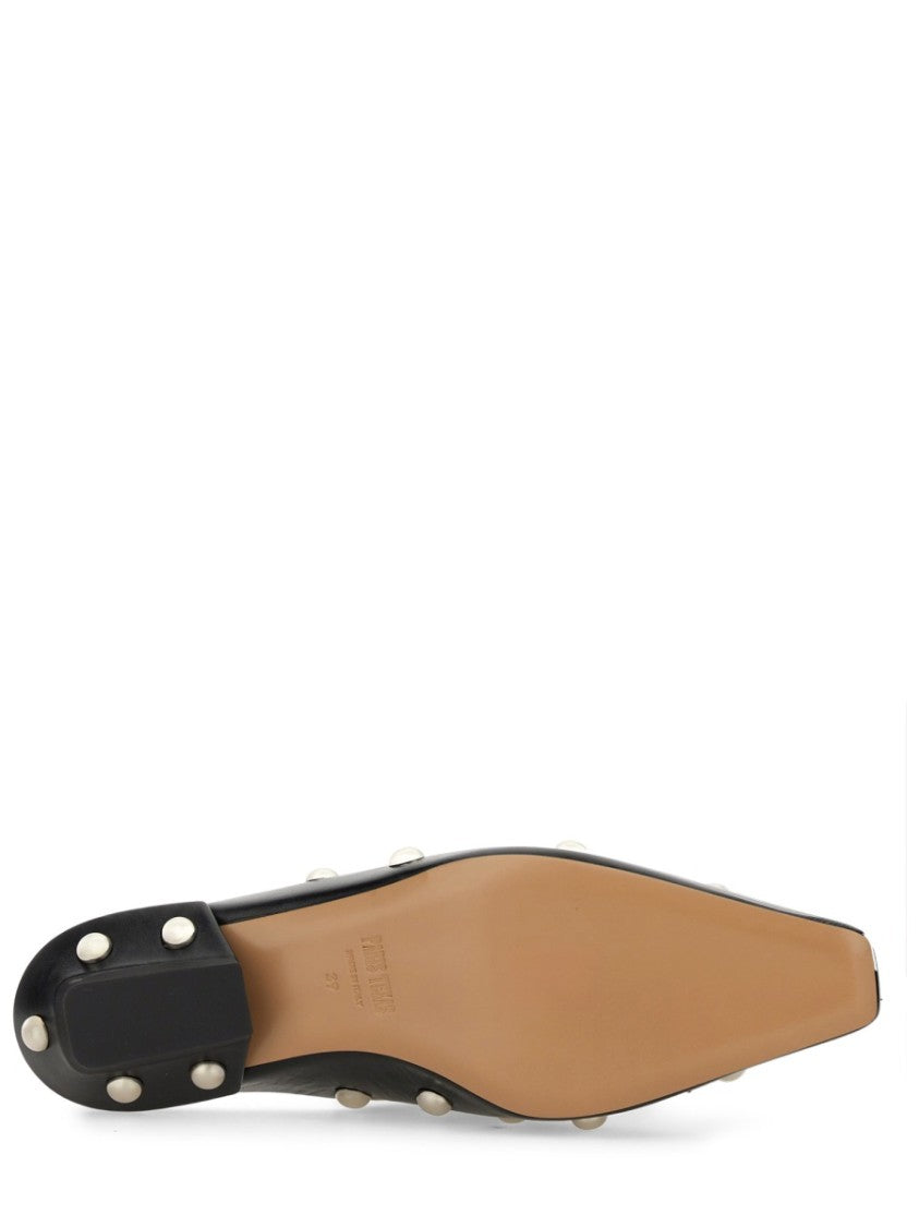 "Bella" Pointed Toe Leather Mules
