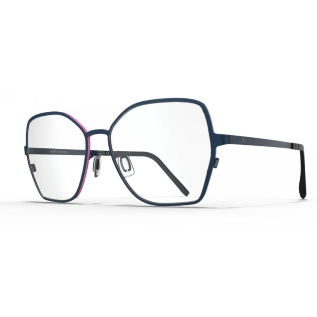 Bf1082 Antigua Sleek Geometric Blue Frame Eyeglasses with Adjustable Nose Pads