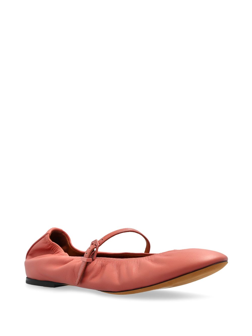 Buckle-Strap Flats with Rounded Toe