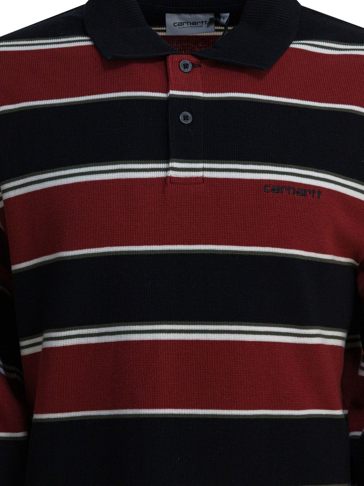 Horizontal Striped Long Sleeve Polo