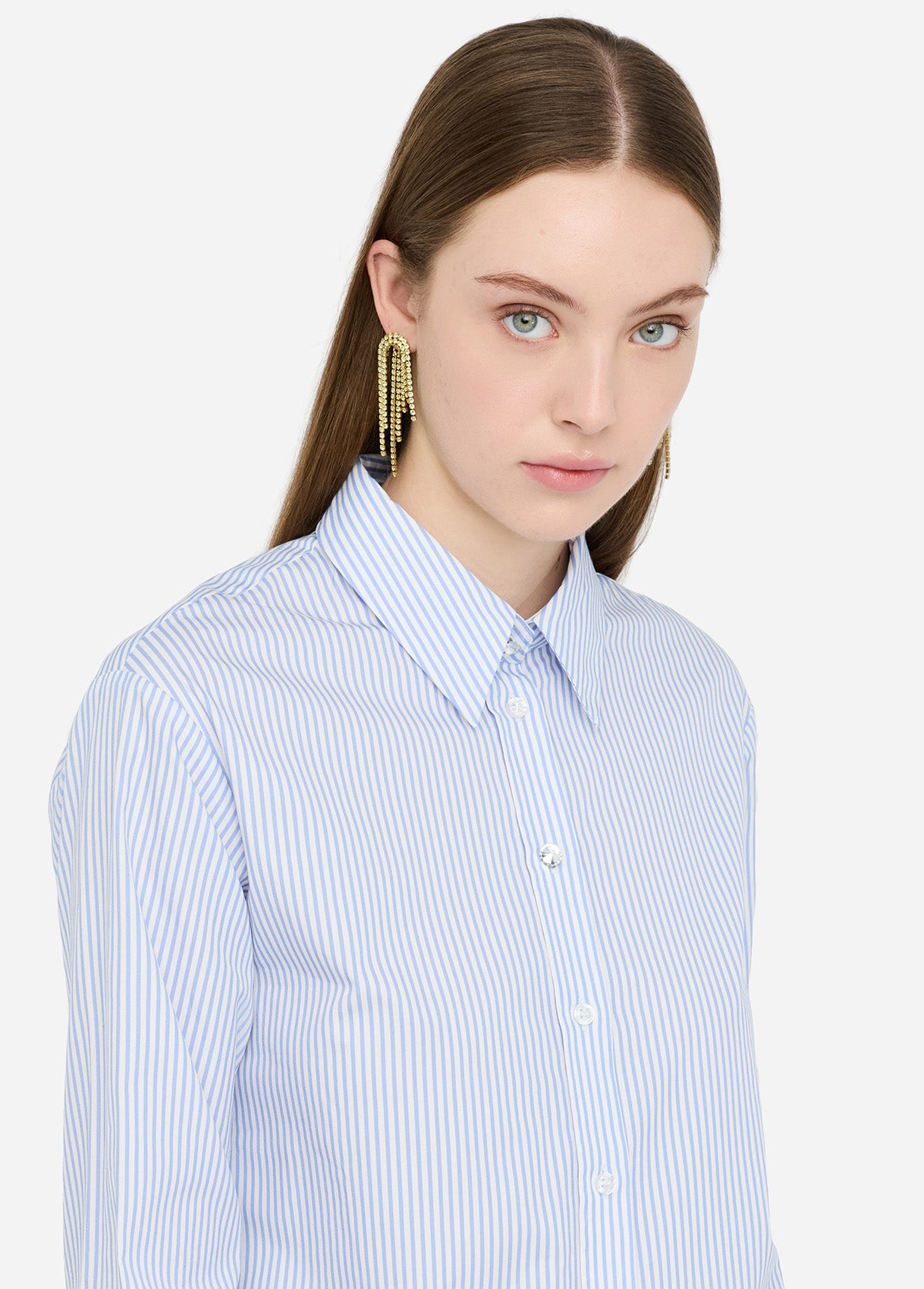 Vertical Striped Cotton Poplin Shirt