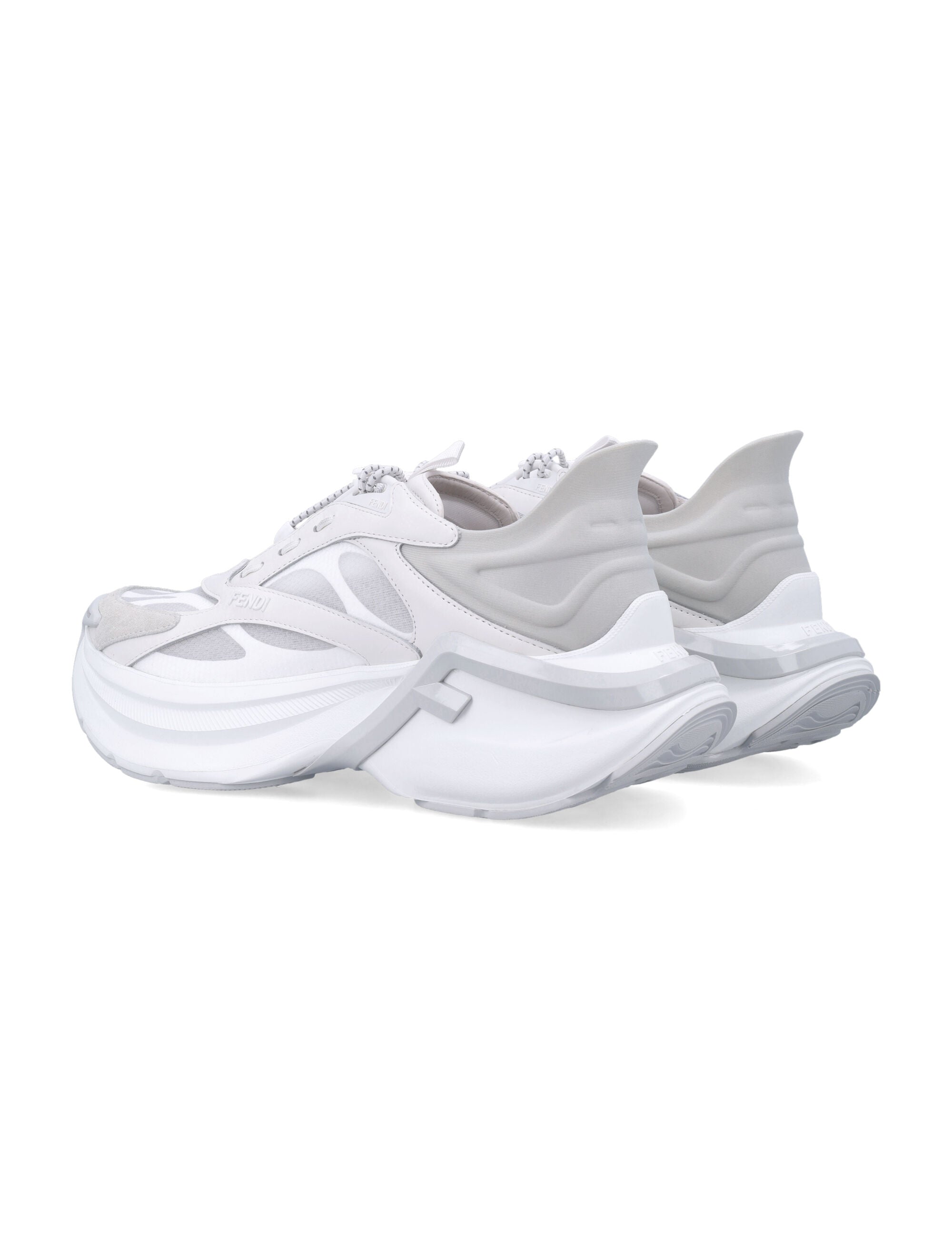 F-Light White Leather And Mesh Woman'S Sneakers