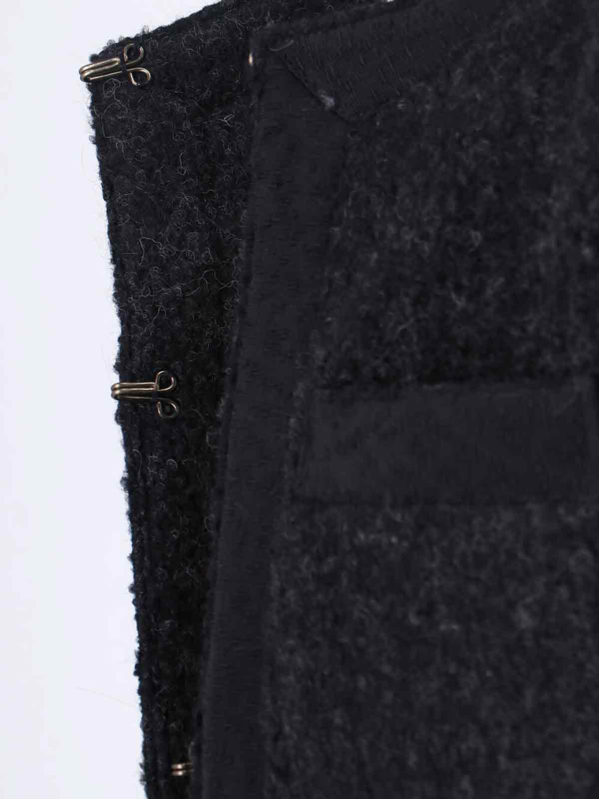 Textured Wool Blend Jacket with Round Neckline