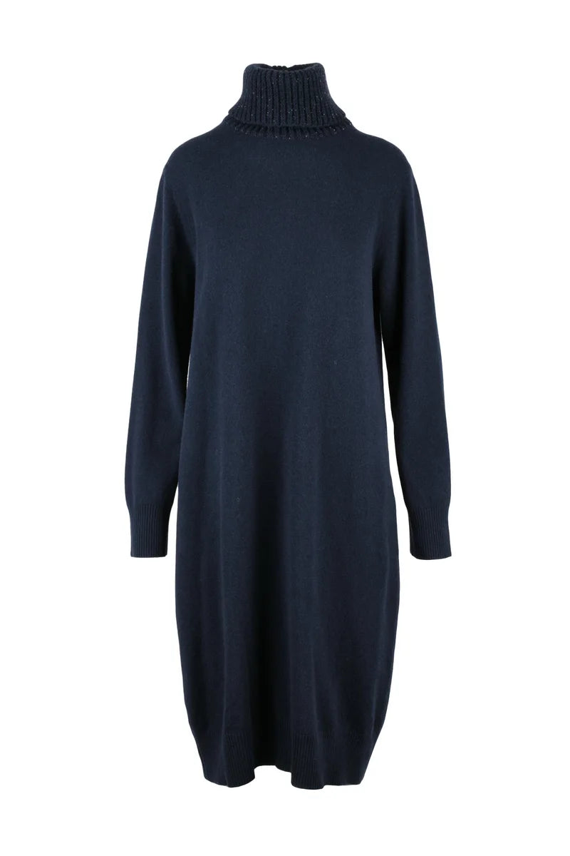 Long Dress Wool Silk Cashmere - Blue