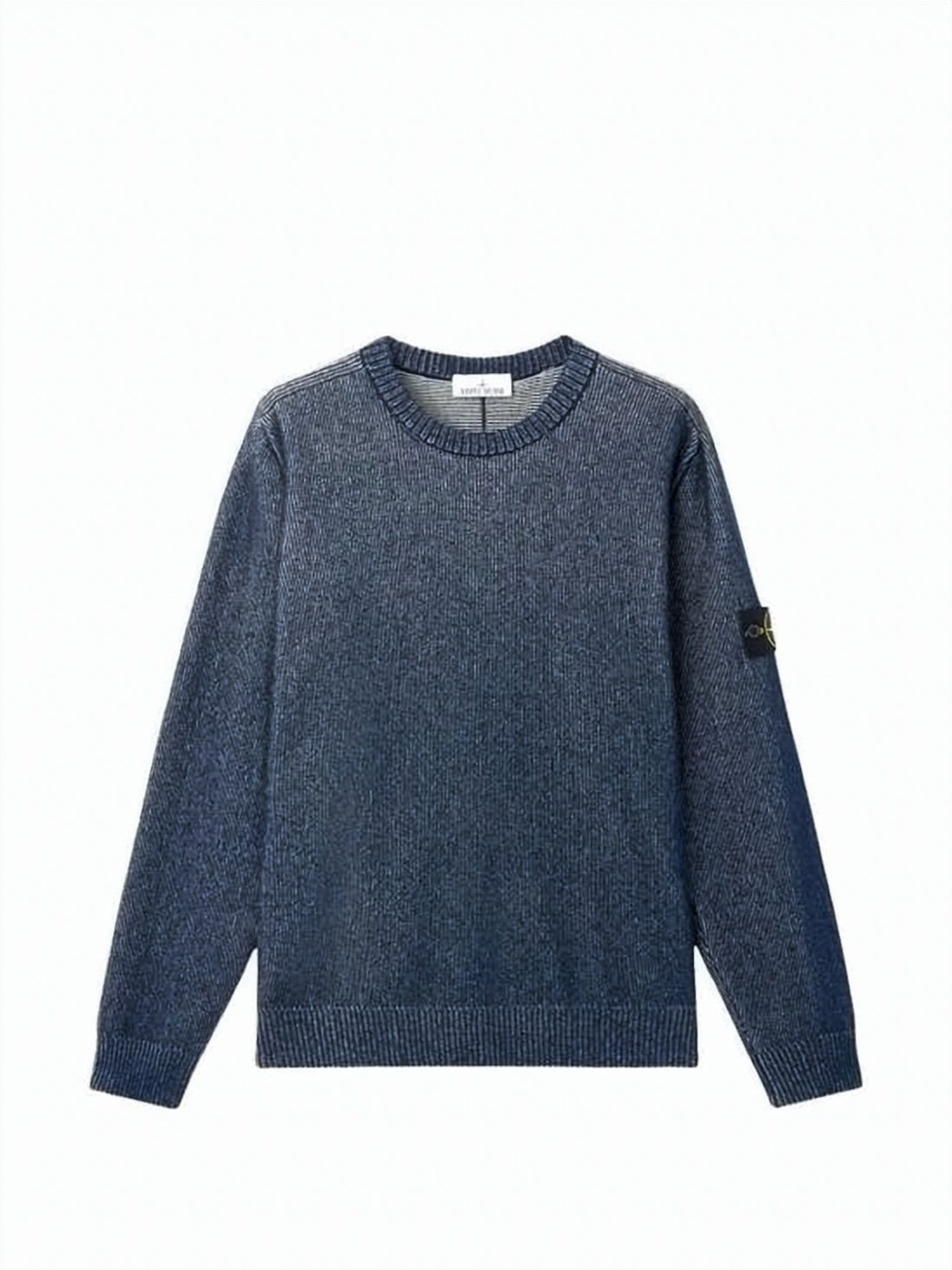 Textured Knit Sweater with Distinctive Sleeve Patch