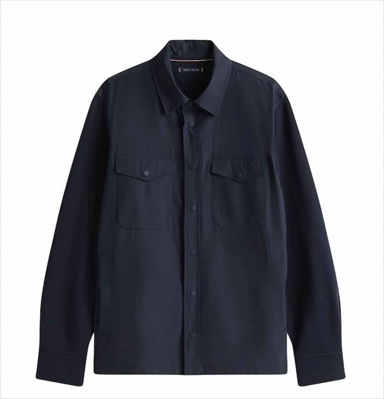 Mix Media Overshirt With Contrasting Textures