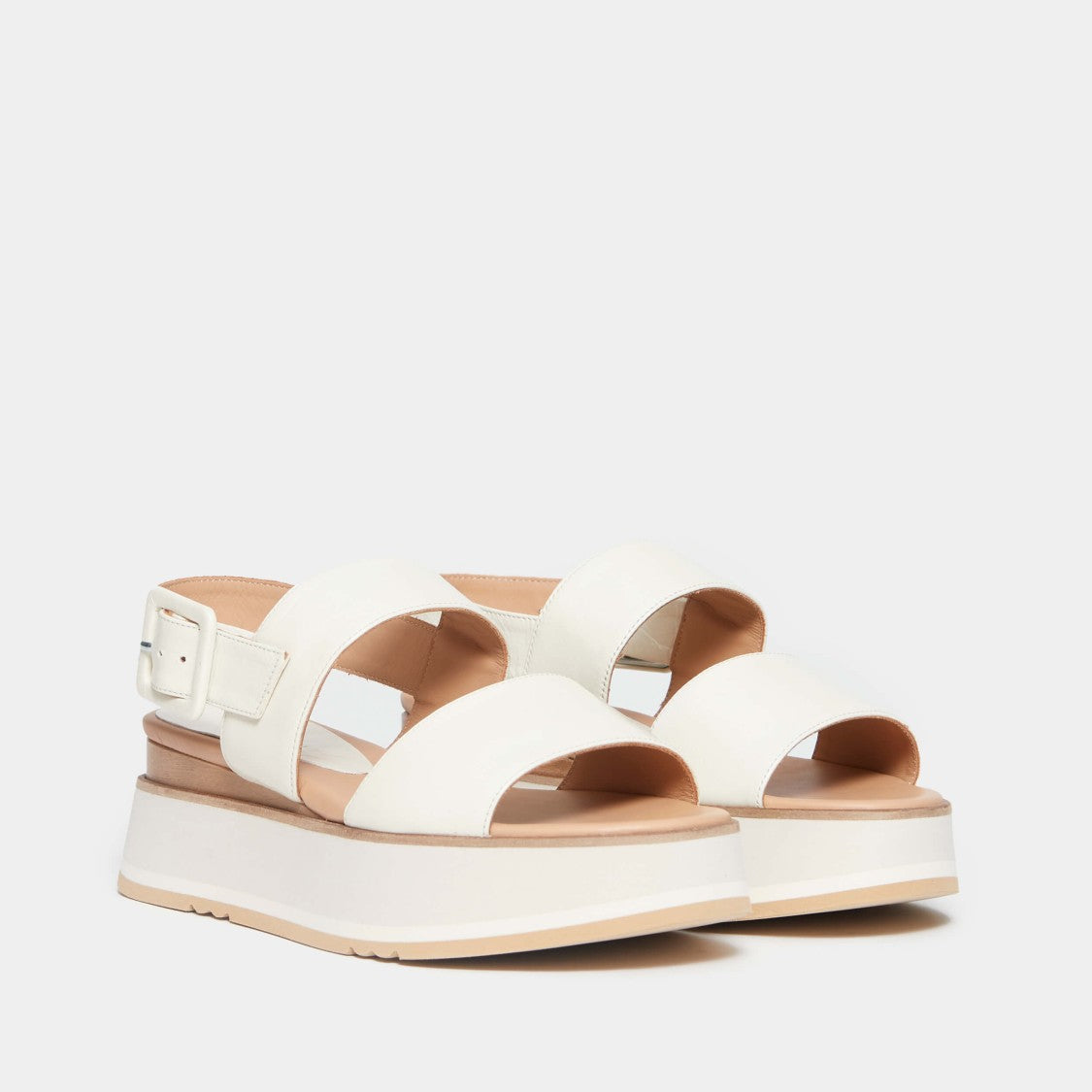 Wedge Sandals With Glossy Naplak Finish