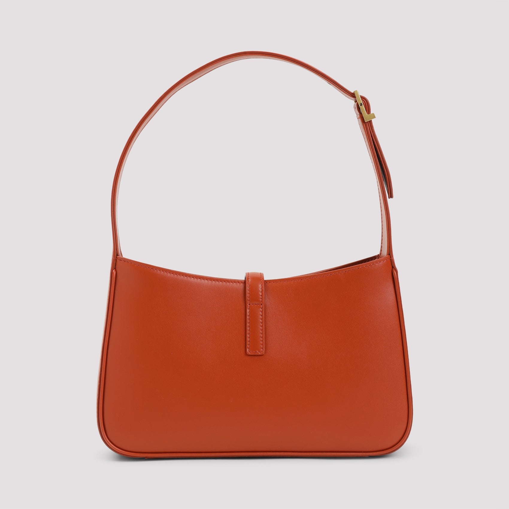Mandarin Leather Hobo Bag with Golden Hardware