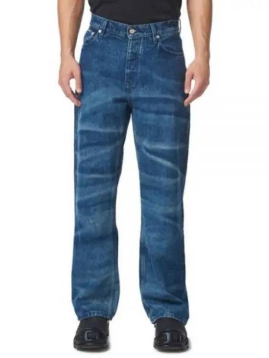 Relaxed Fit Straight Leg Denim Pants