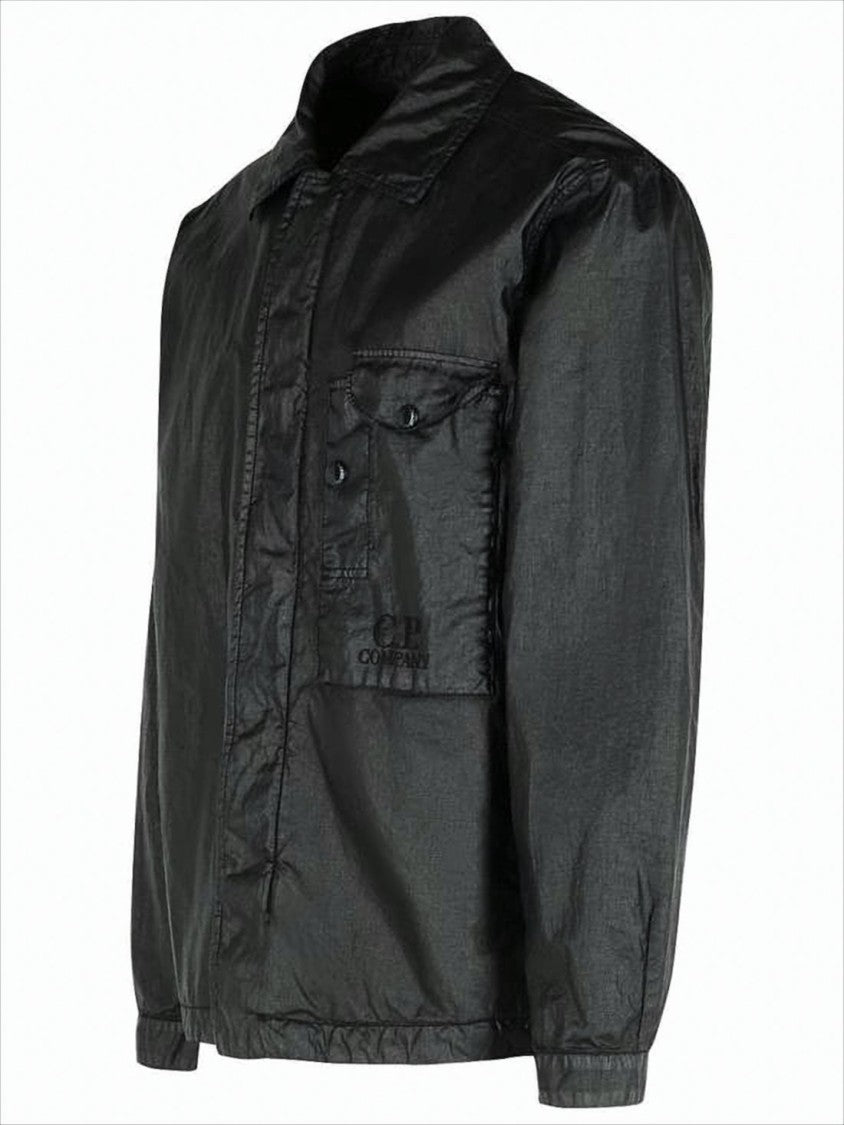 Linen Black Jacket with Classic Collar