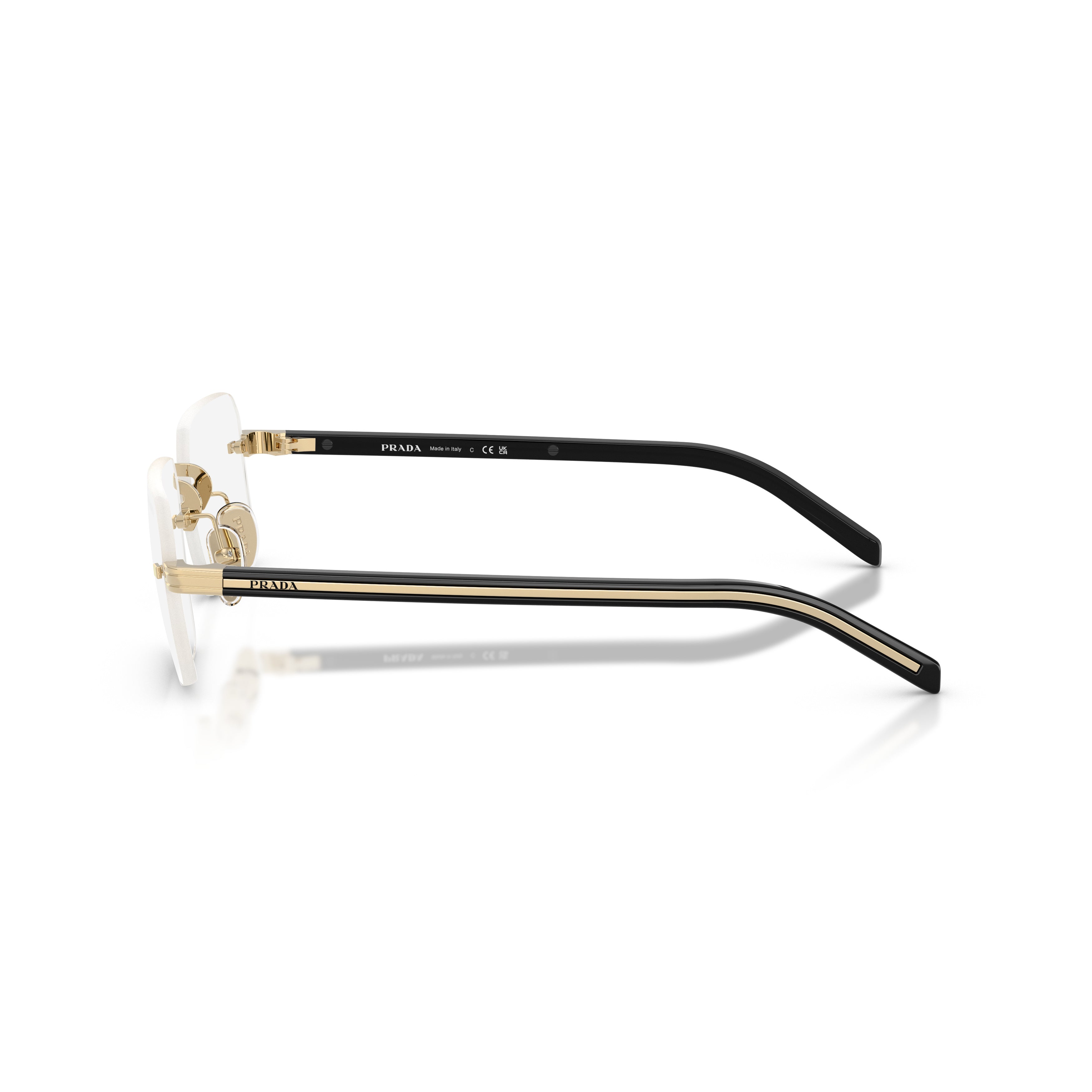 0pr D55s Rimless Rectangular Metal Eyeglasses