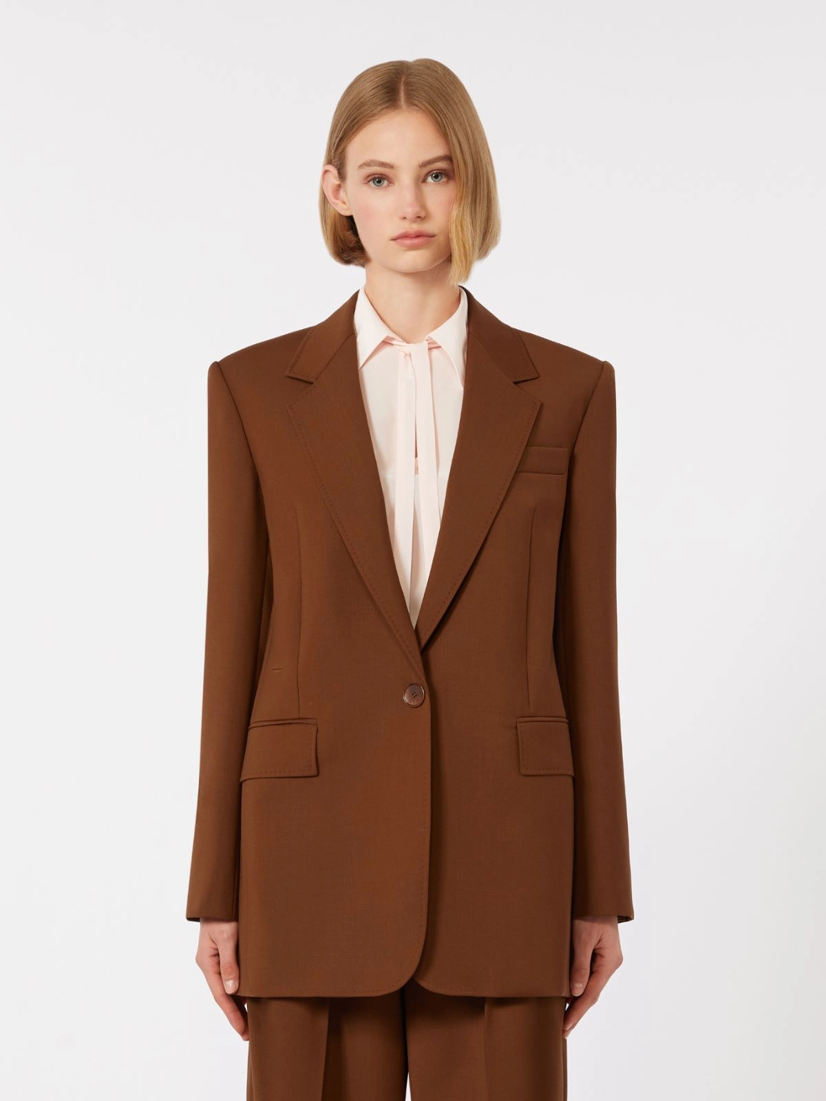 Structured Tailored Blazer with Sharp Shoulders