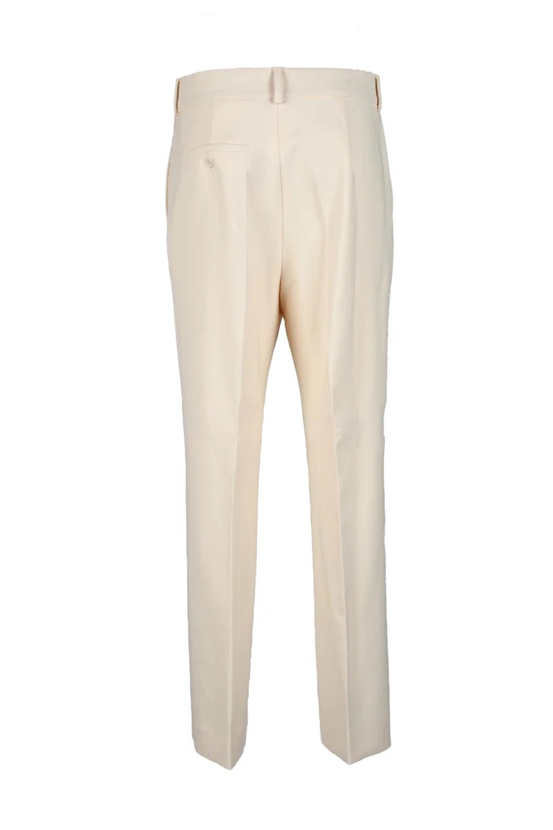 Tailored Peach Trousers with Structured Silhouette