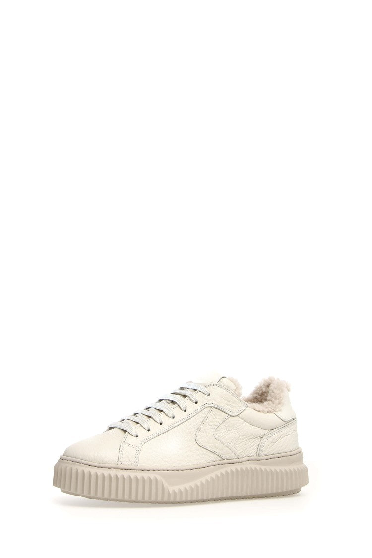 Calfskin Sneakers With Removable Insole And Ultra-Light Rubber Sole