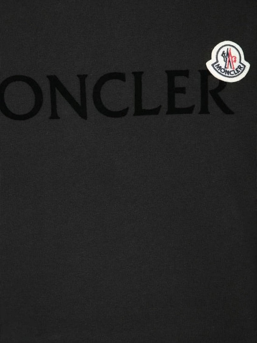 Regular-Fit Black Cotton T-Shirt with Embossed Logo