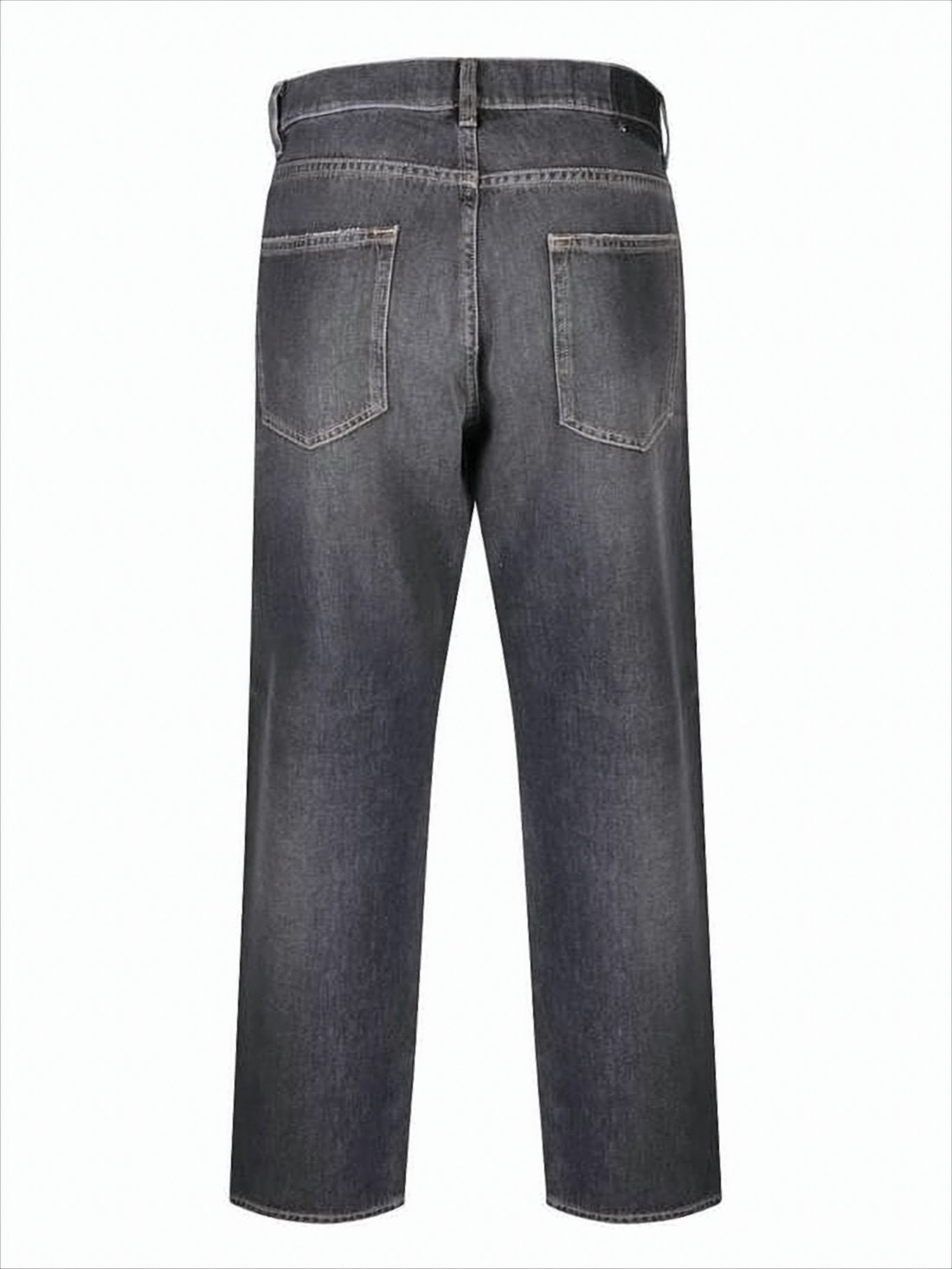 Relaxed Fit Cropped Black Denim Pants