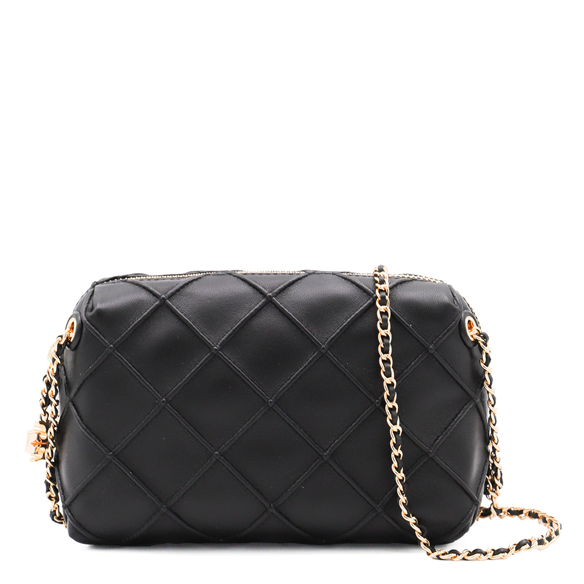 Black Leather Fleming Crossbody Bag
