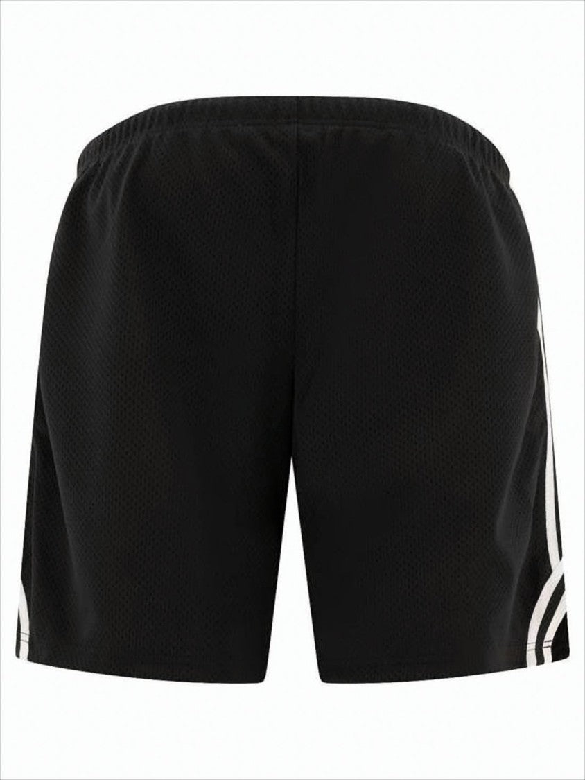 Breathable Mesh Black Shorts with Side Slits
