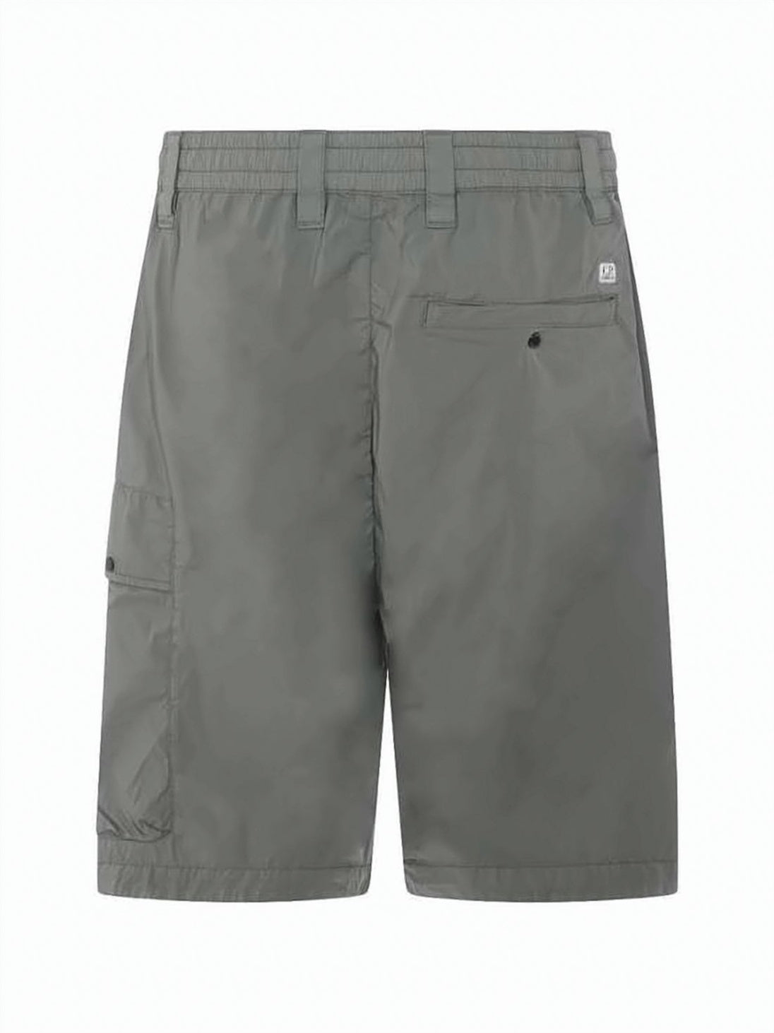 Grey Mid-Thigh Shorts With Distinctive Lens Detail