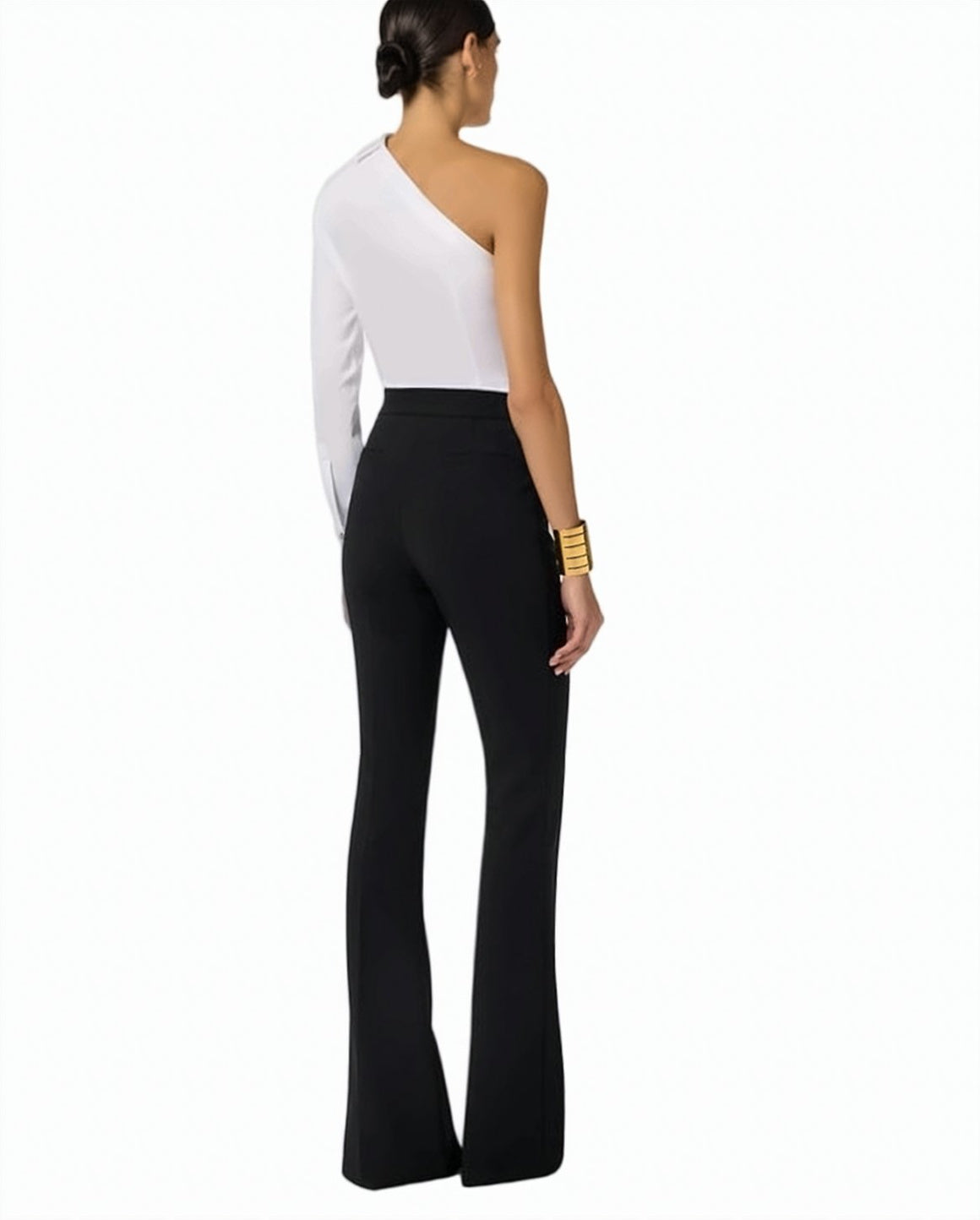 Stretch Crepe Logo Detail Trousers