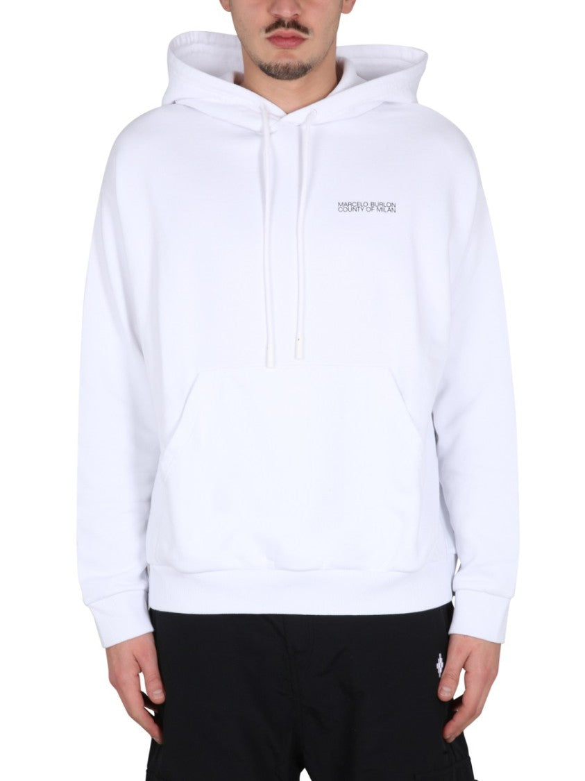 Cotton Hoodie With Drawstring Hood And Graphic Design