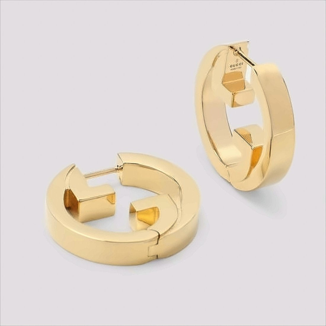 Geometric Cutout Gold Hoop Earrings