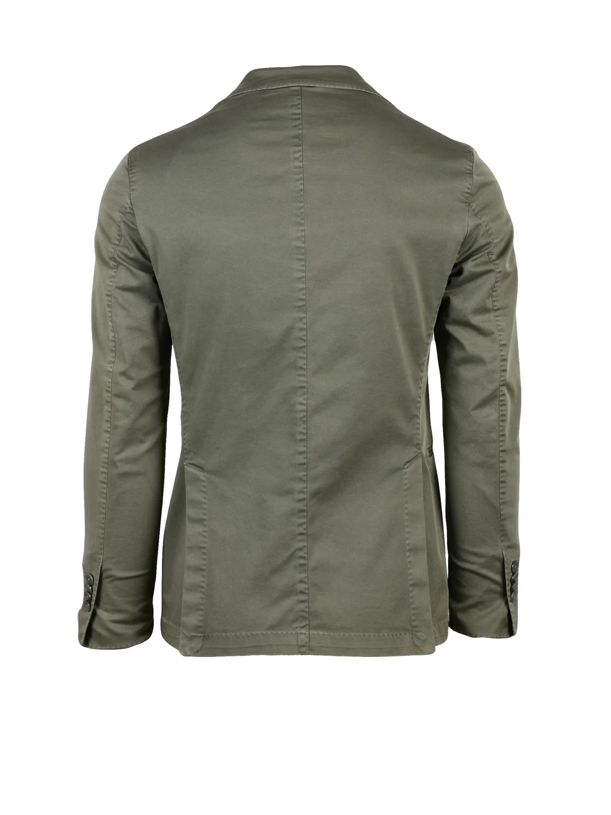Sage Green Cotton Elastane Fitted Jacket