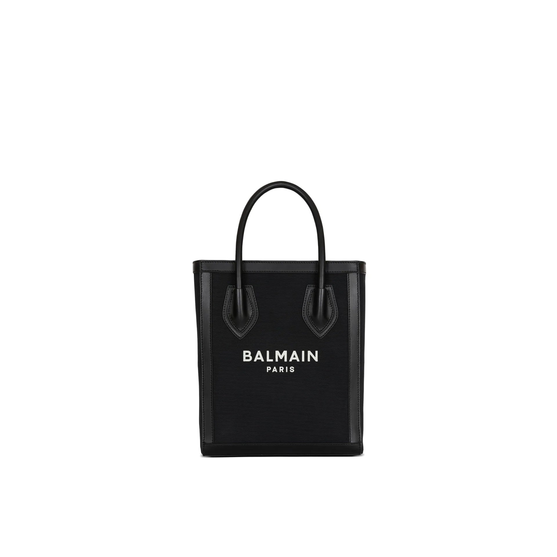 Leather-Trimmed Canvas Tote Bag