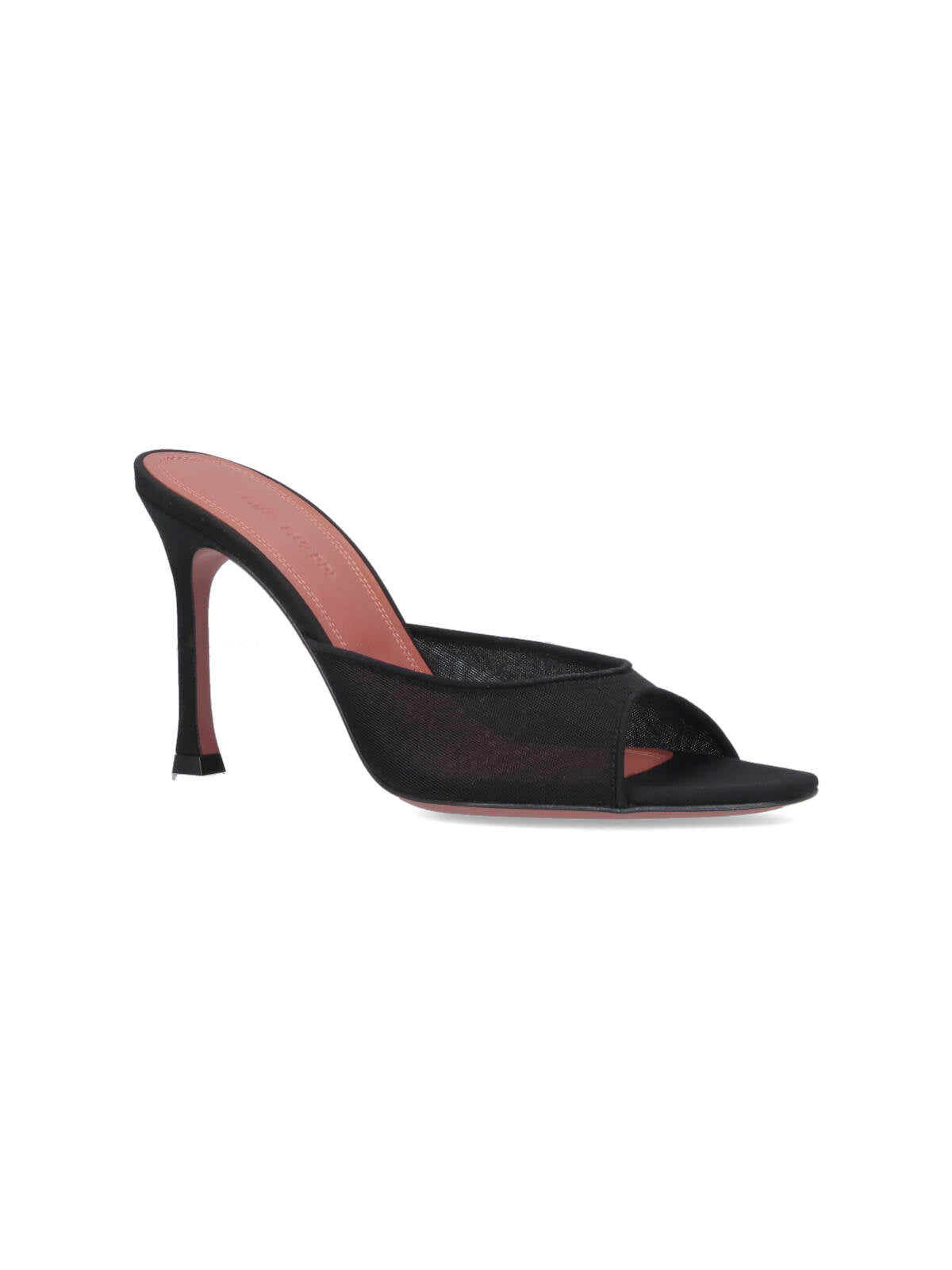 Black Alexa Square Toe Silk Mules