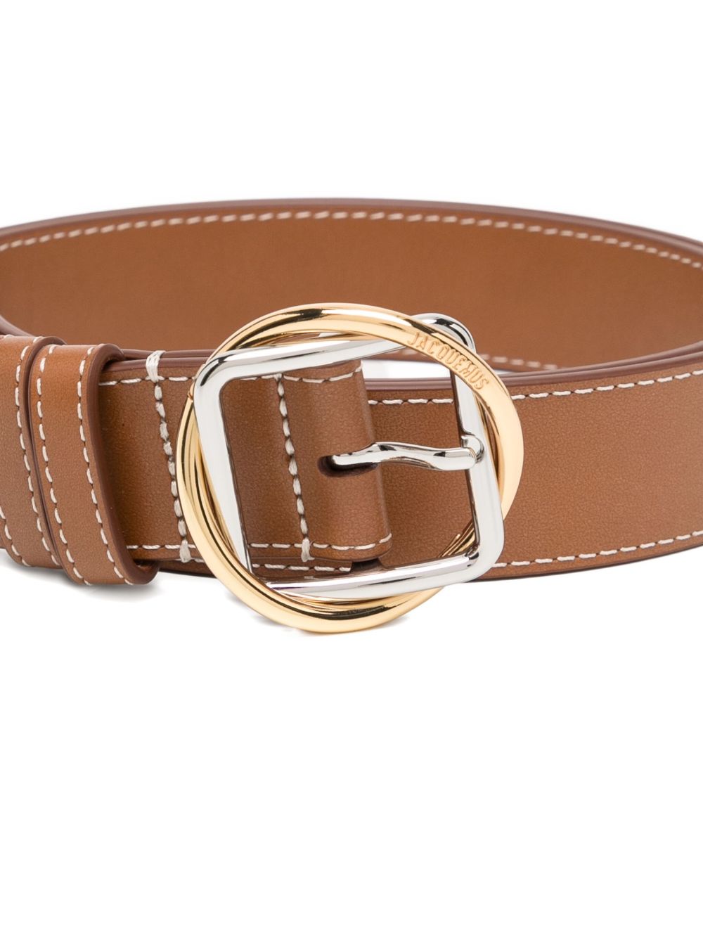 Brown Belt with Silver-Tone Buckle