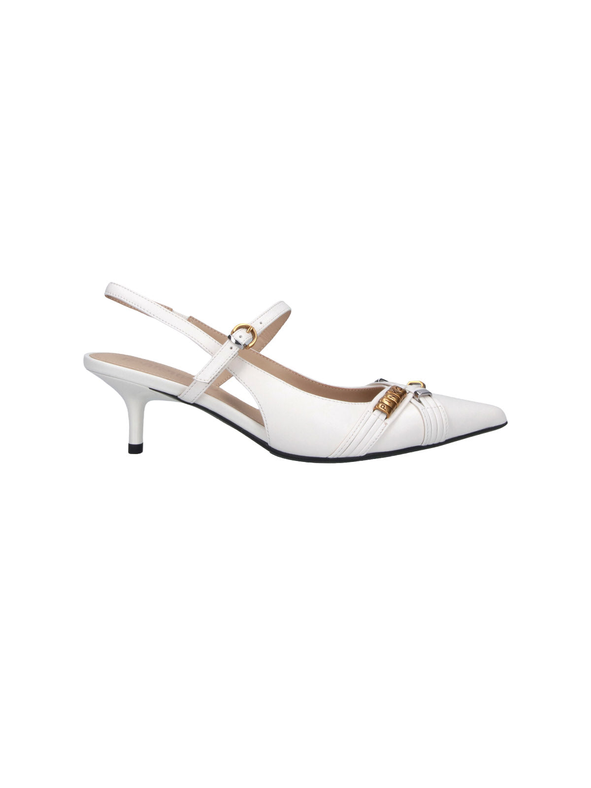 White Gloria 18 Leather Slingback Pumps
