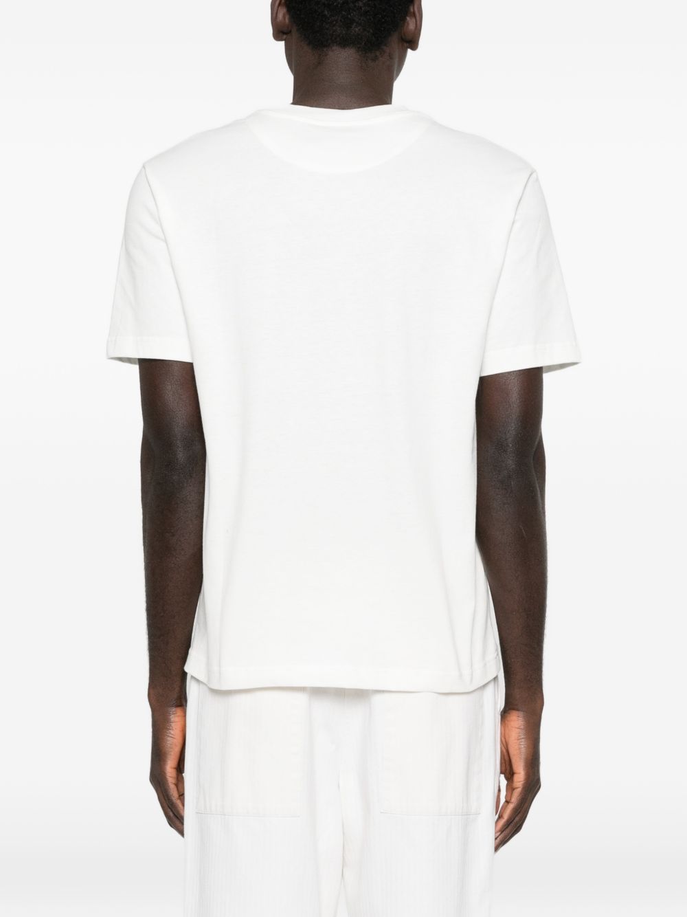Ribbed Crewneck T-Shirt With Tone-On-Tone Logo