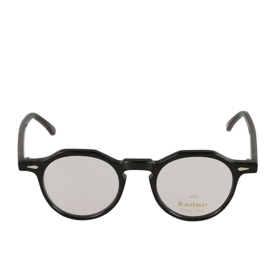 Justin Classic Round Frame Eyeglasses with Geometric Accents