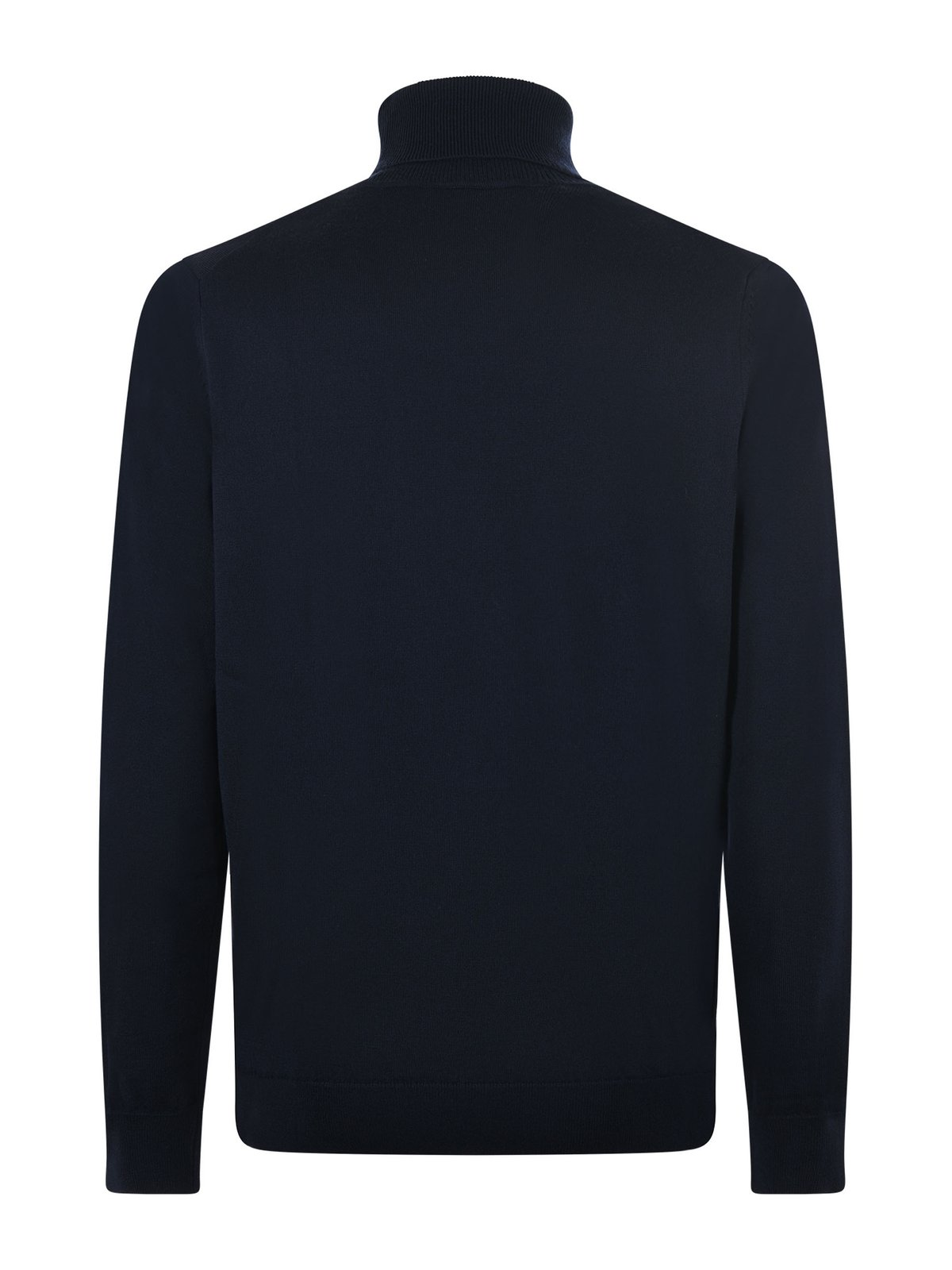 Fitted Black Wool Turtleneck with High Collar