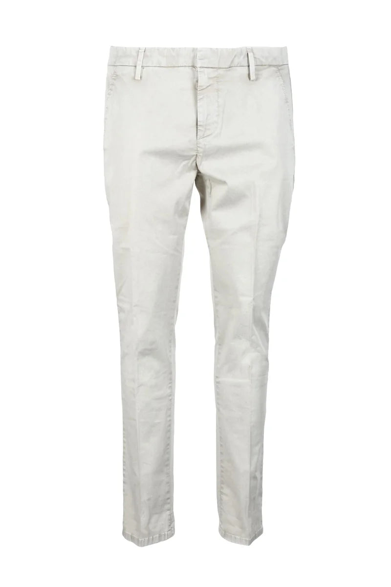 Slim-Fit Beige Trousers with Minimalist Design