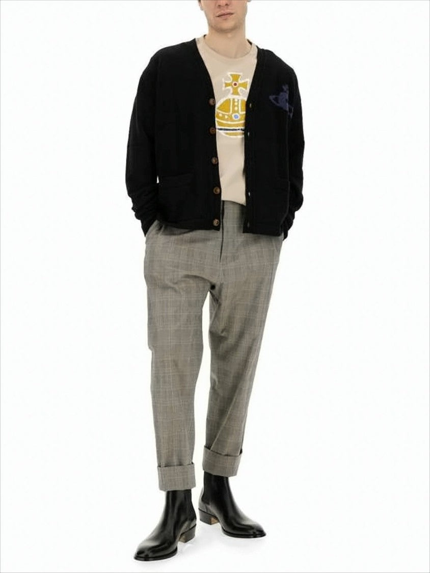 Black Wool and Cashmere Blend Cardigan